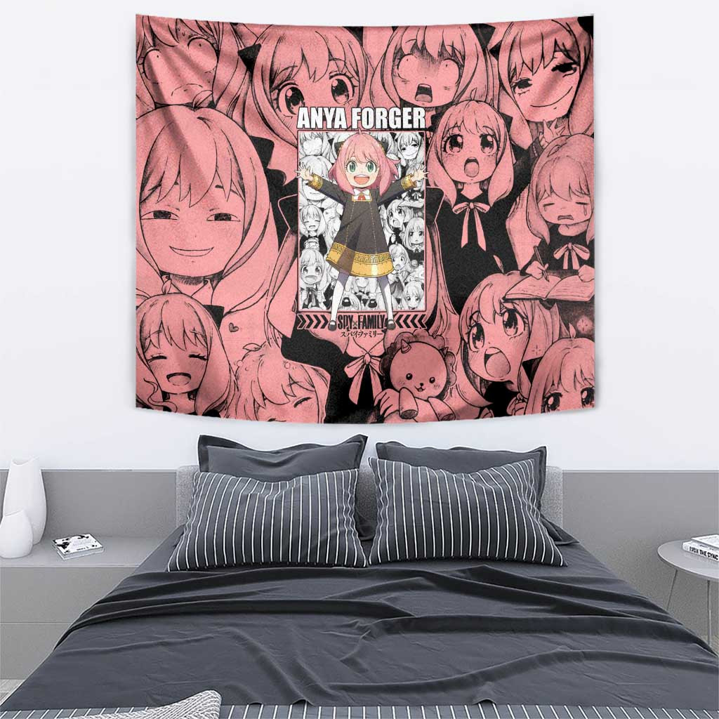 Anya Forger Bond Spy X Family Tapestry Anime Mix Manga Style