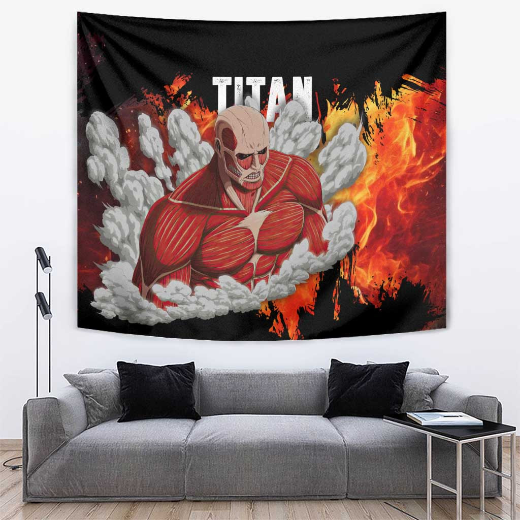 Aot Giant Titan - Attack On Titan Tapestry Anime Style