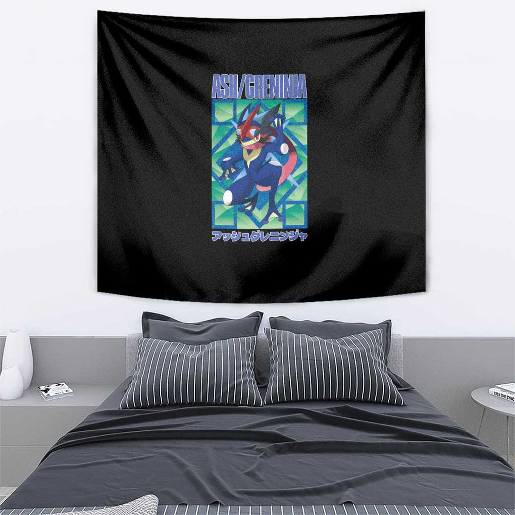 Ash Greninja Pokemon Tapestry Anime Style