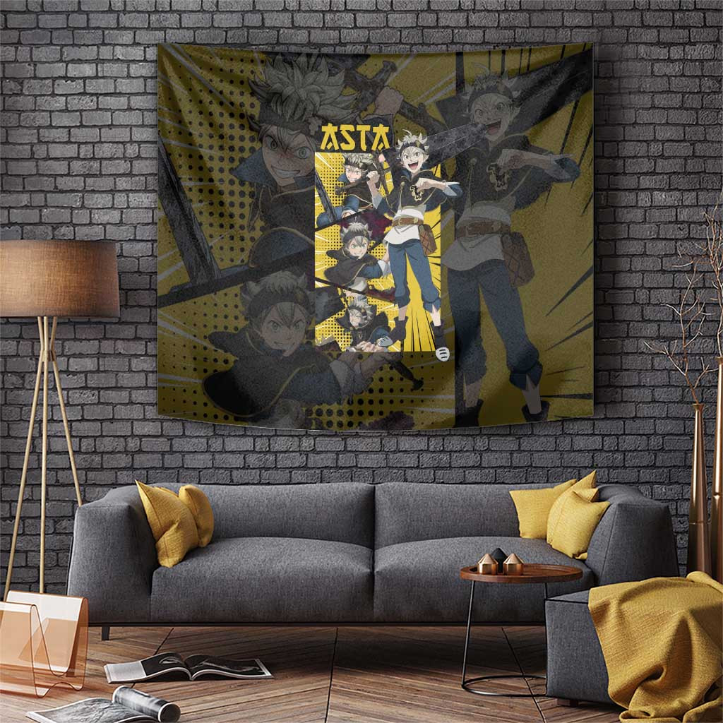 Asta Black Clover Anti Magic Swordsman Tapestry With Black Bulls Robe Anime Style