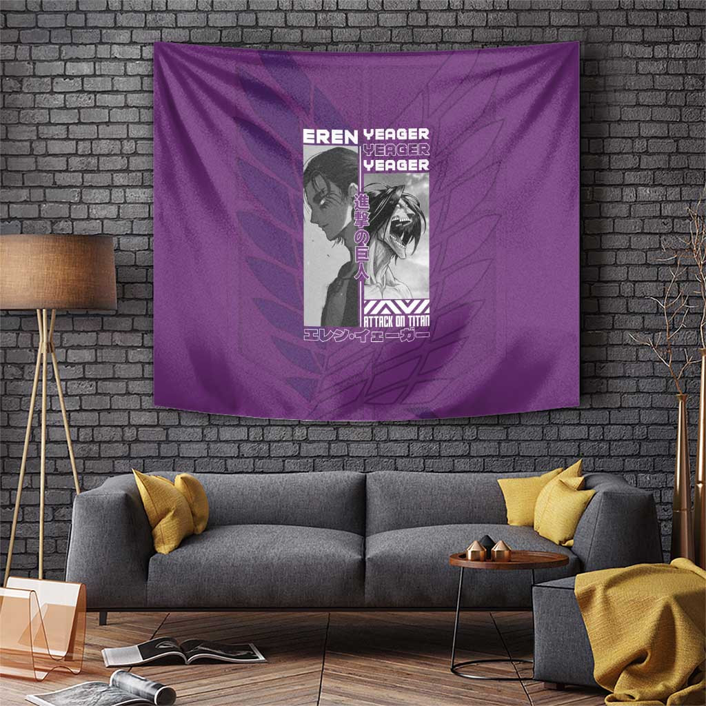 Attack On Titan Eren Yeager Tapestry Anime Manga Graphic