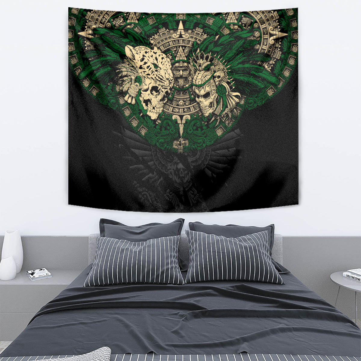 Aztec Warrior Skulls Tapestry Dt02