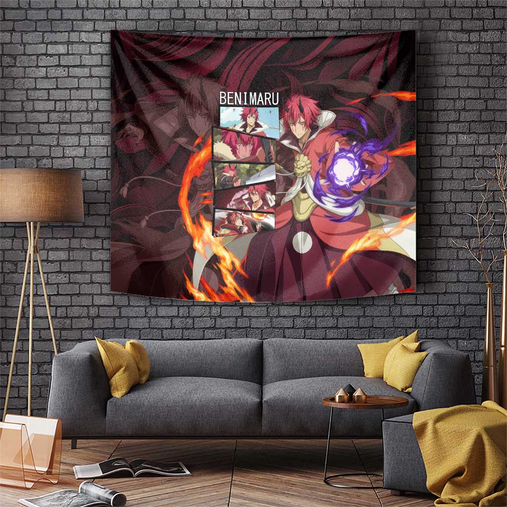 Benimaru Tensei Shitara Slime Datta Ken Fiery General Tapestry With Red Hair