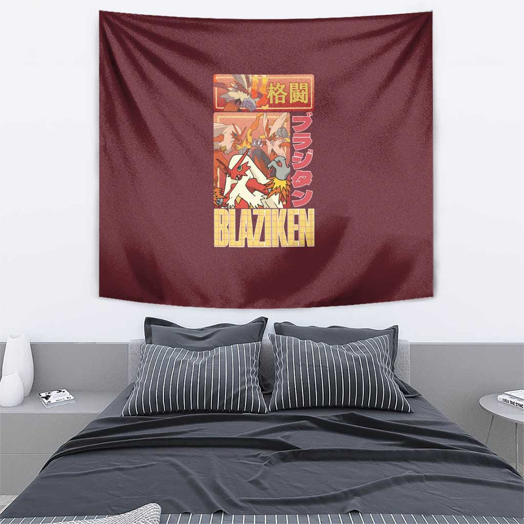 Blaziken Poke Tapestry Anime Style