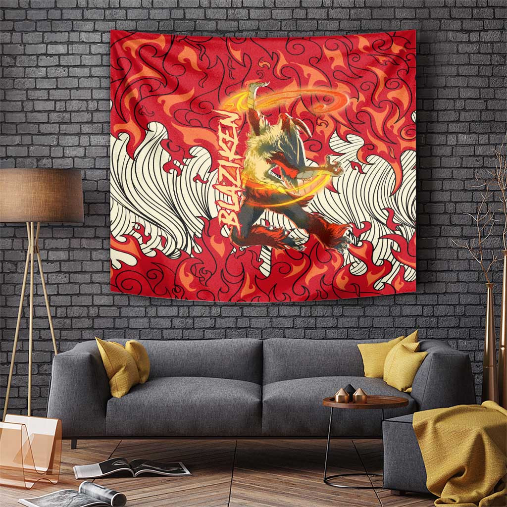 Blaziken - Pokemon Tapestry Anime Style