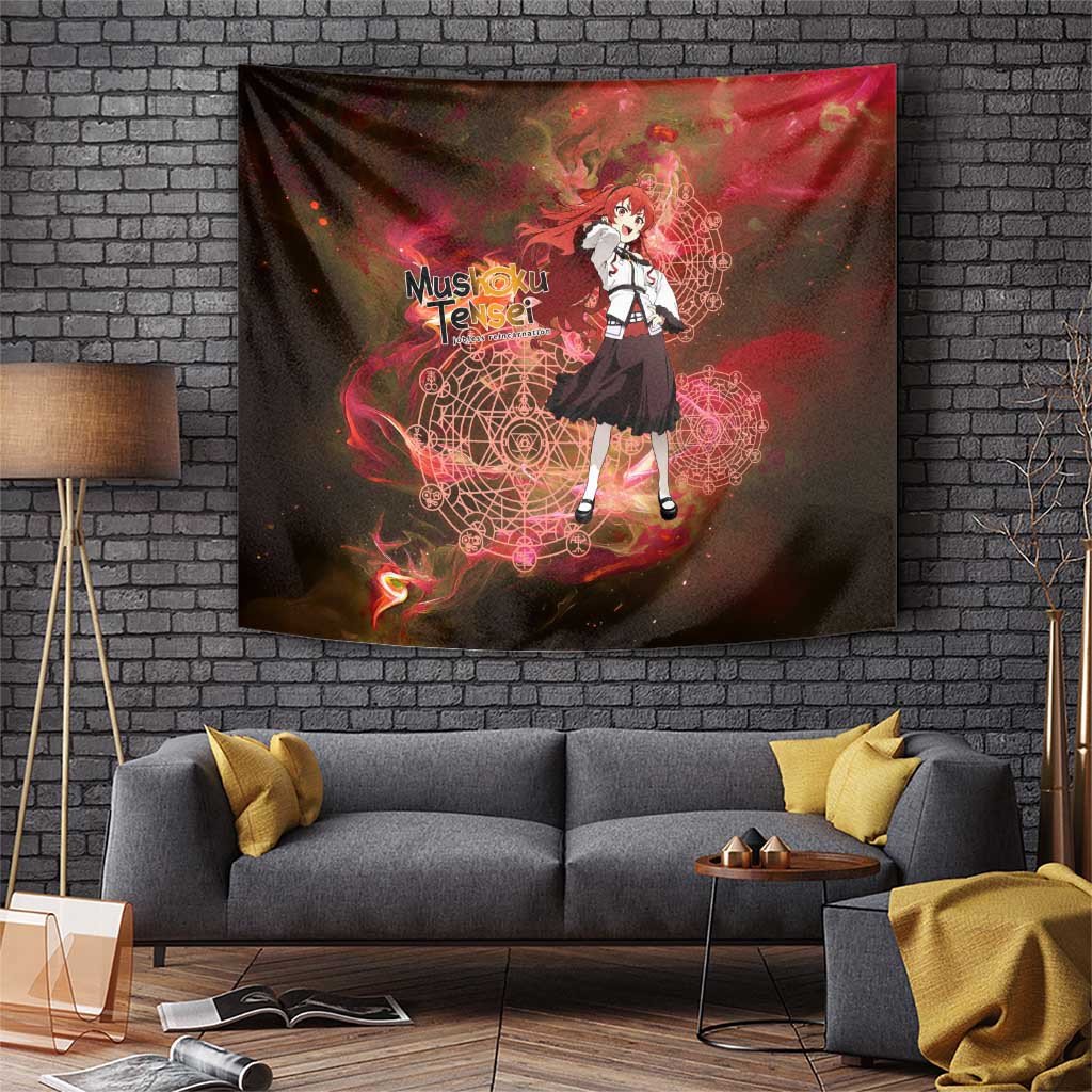 Boreas Greyrat Mushoku Tensei Tapestry Anime Magic Circle Red Flame