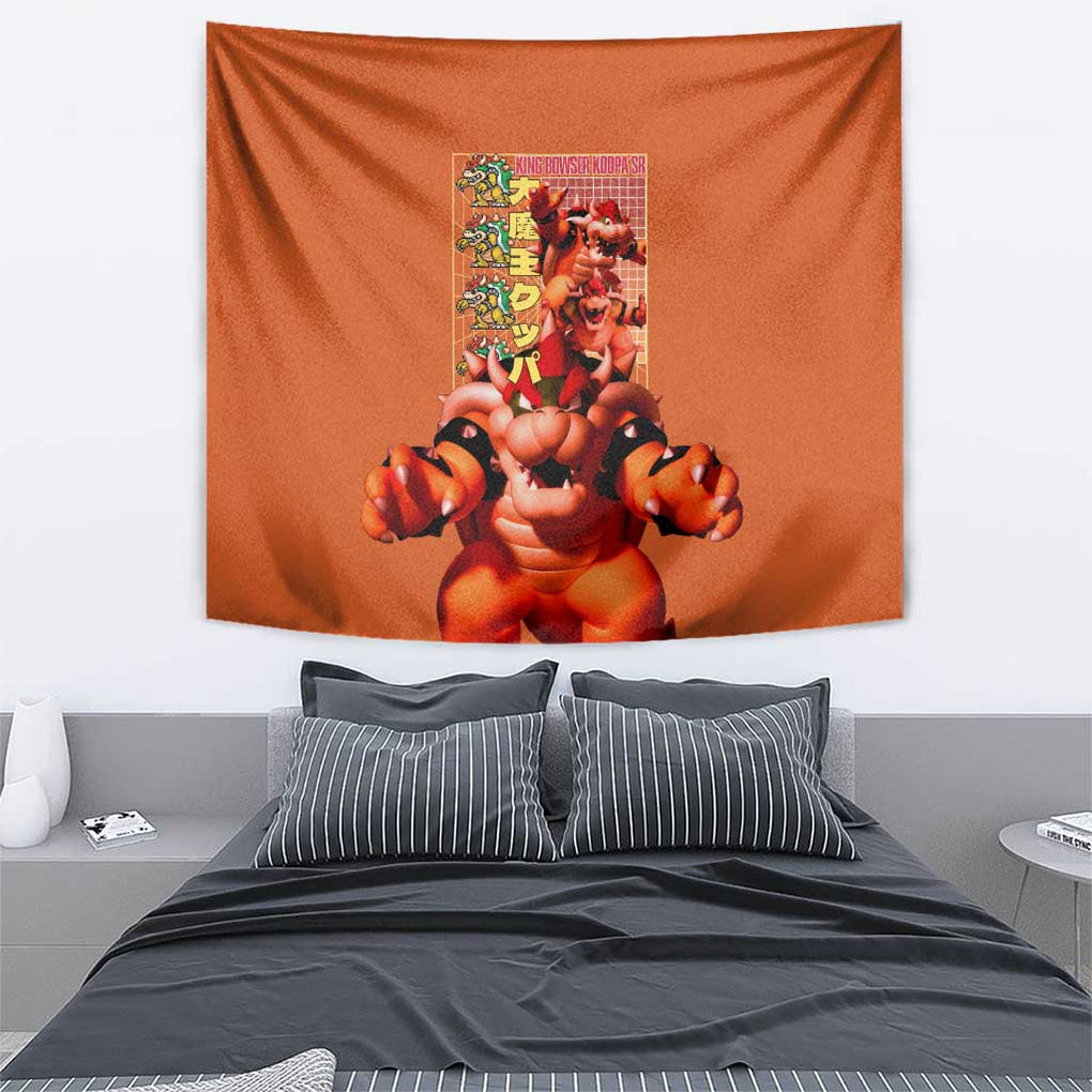Bowser Mario Bros Tapestry Anime Style