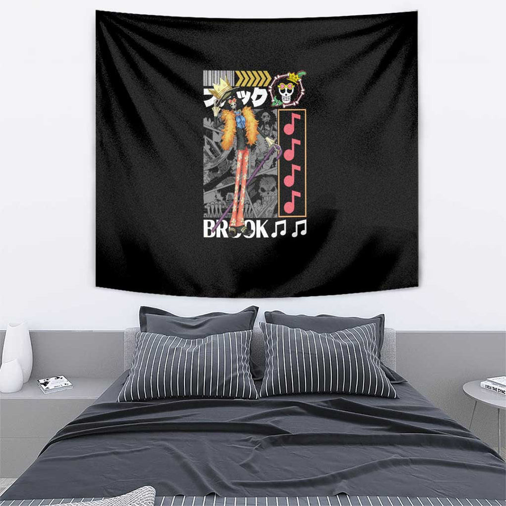Brook Straw Hat Team One Piece Tapestry Anime Style