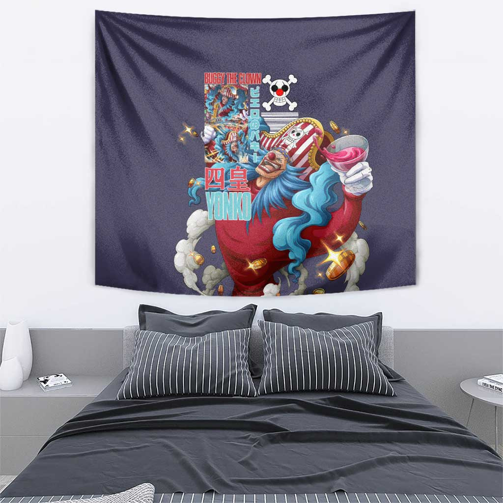 Buggy One Piece Tapestry Anime Style
