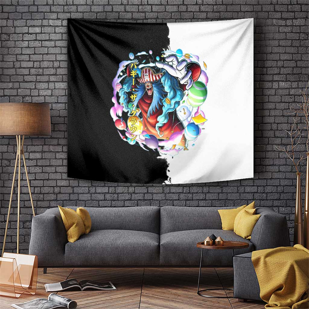 Buggy The Clown Tapestry With Split Color Design And One Piece Graphics