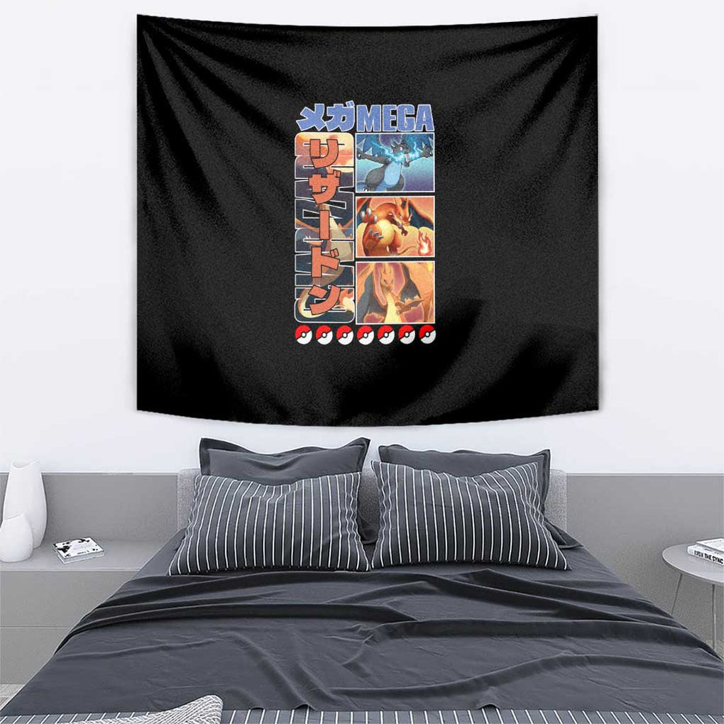Charizard Poke Tapestry Anime Style
