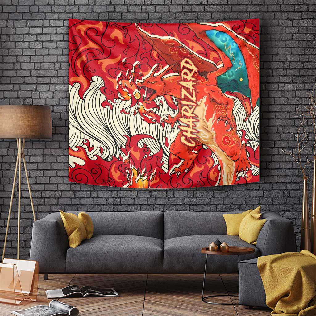 Charizard - Pokemon Tapestry Anime Style