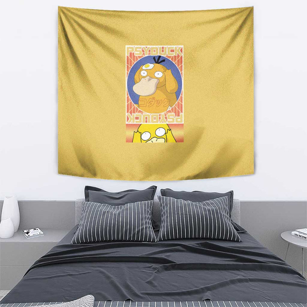 Cute Psyduck Poke Tapestry Anime Style