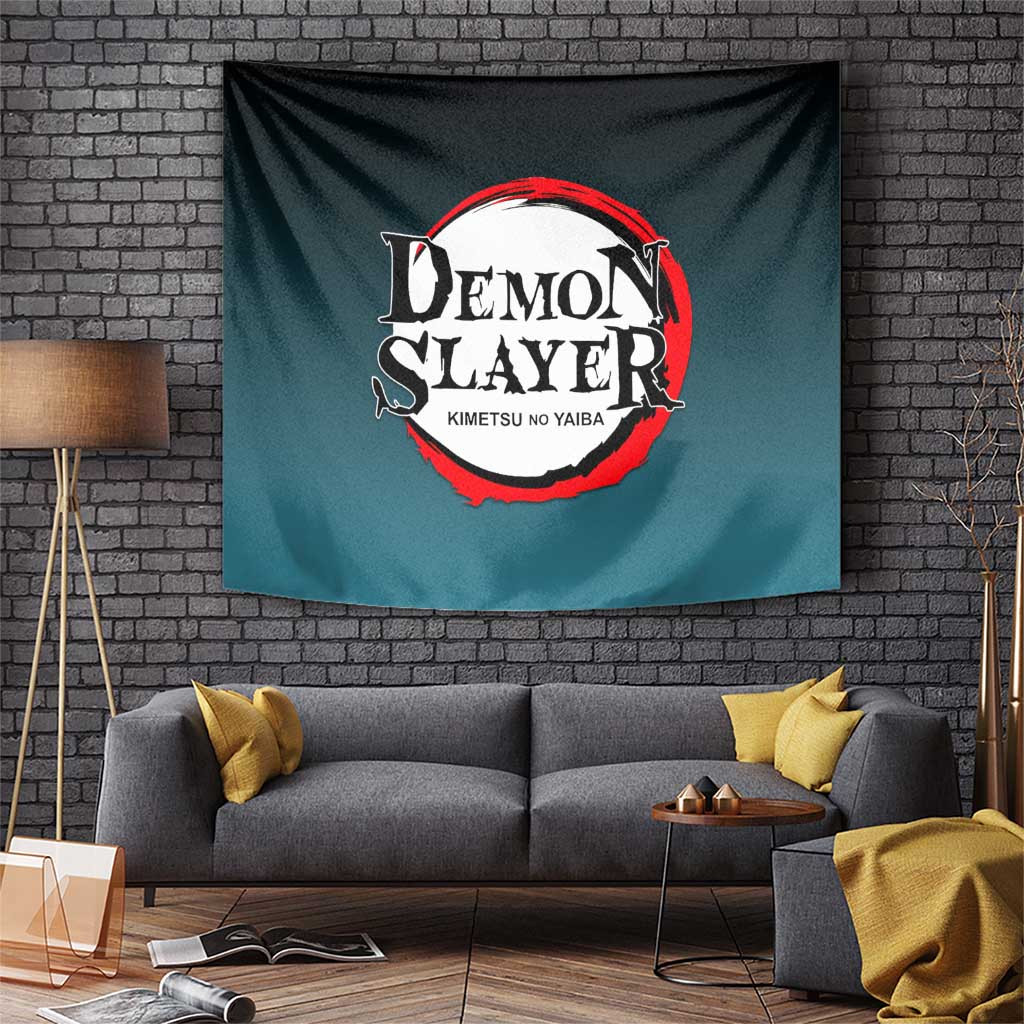 Demon Slayer Muichiro Tokito Tapestry With Sword Pose And Kanji Graphics