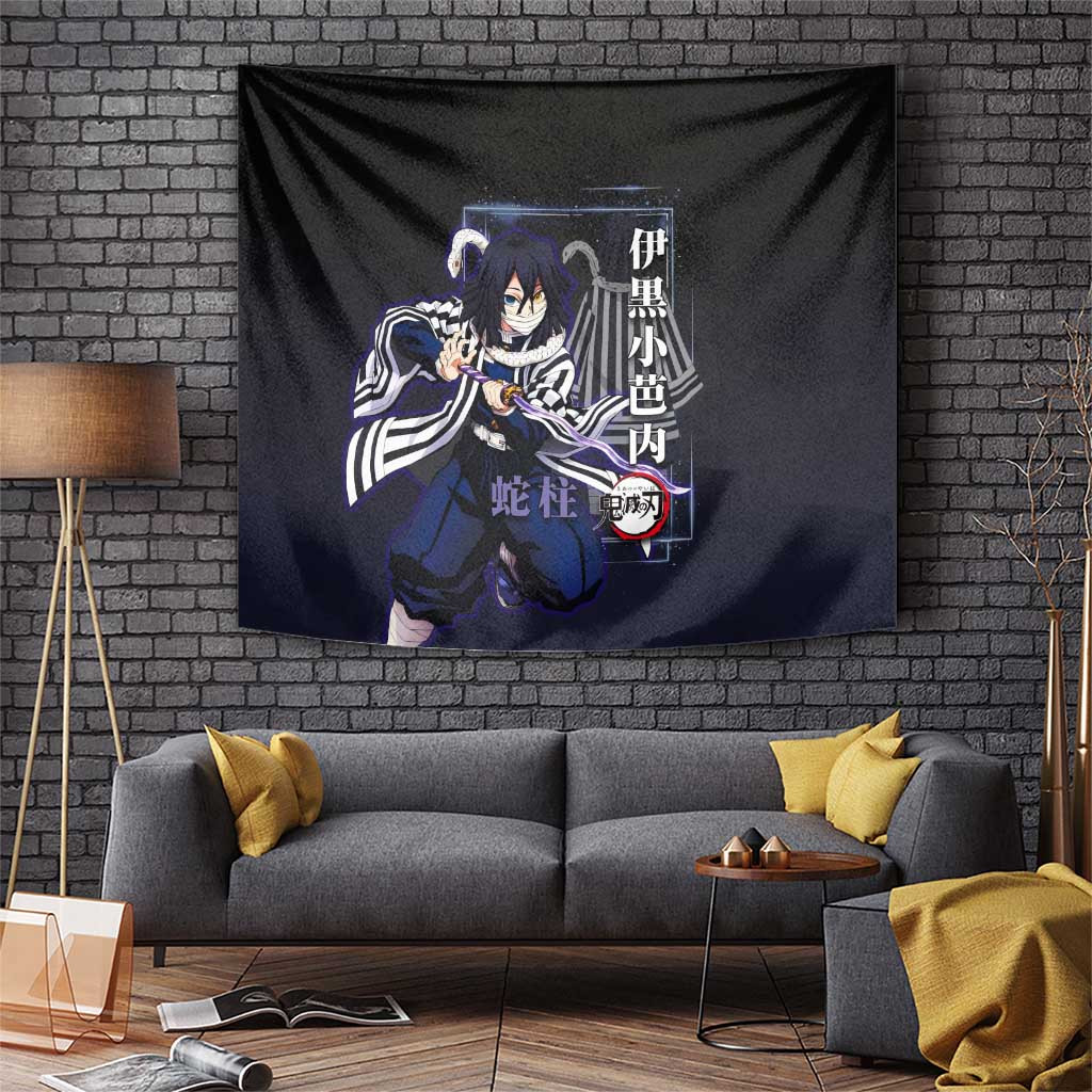 Demon Slayer Obanai Iguro Tapestry With Snake And Katana Anime Design