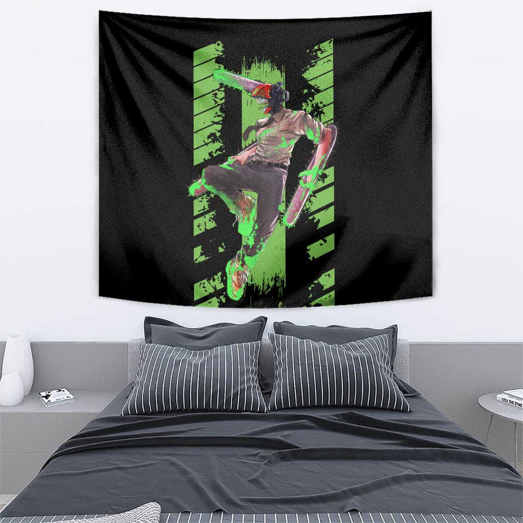 Denji Chainsaw Man Tapestry Anime Cyper Art Style