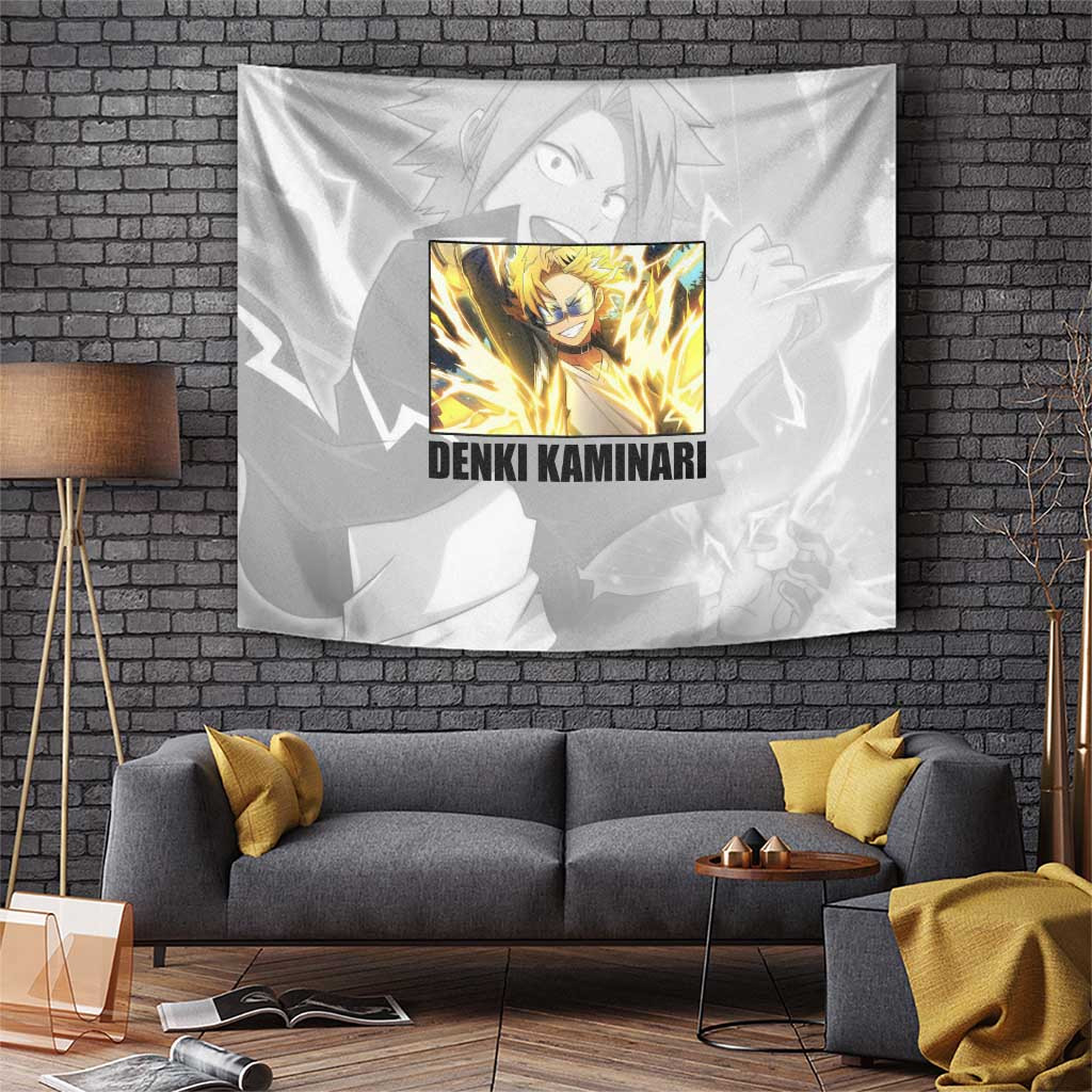 Denki Kaminari My Hero Academia Electric Quirk Hero Tapestry With Smirk Anime Style