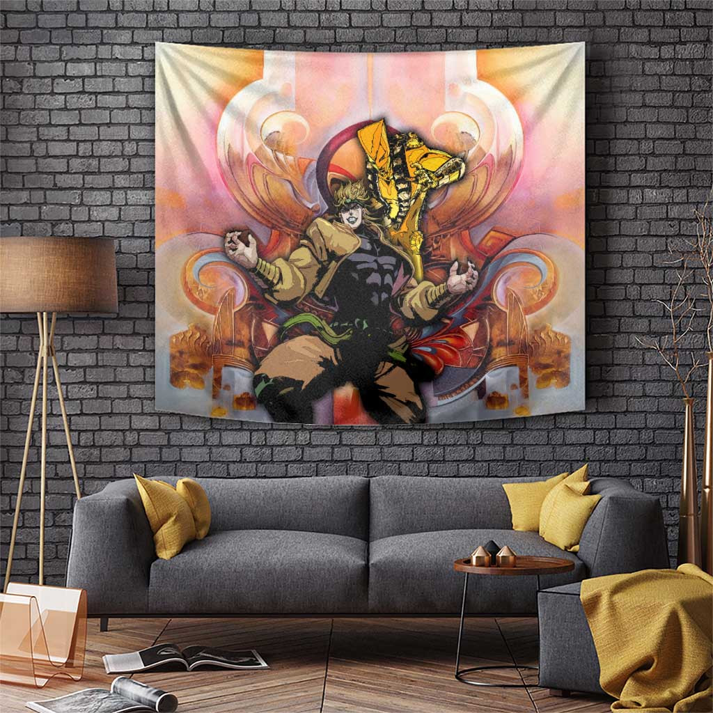 Dio Brando Jojos Bizarre Adventure Tapestry With Golden Time Freeze Aura