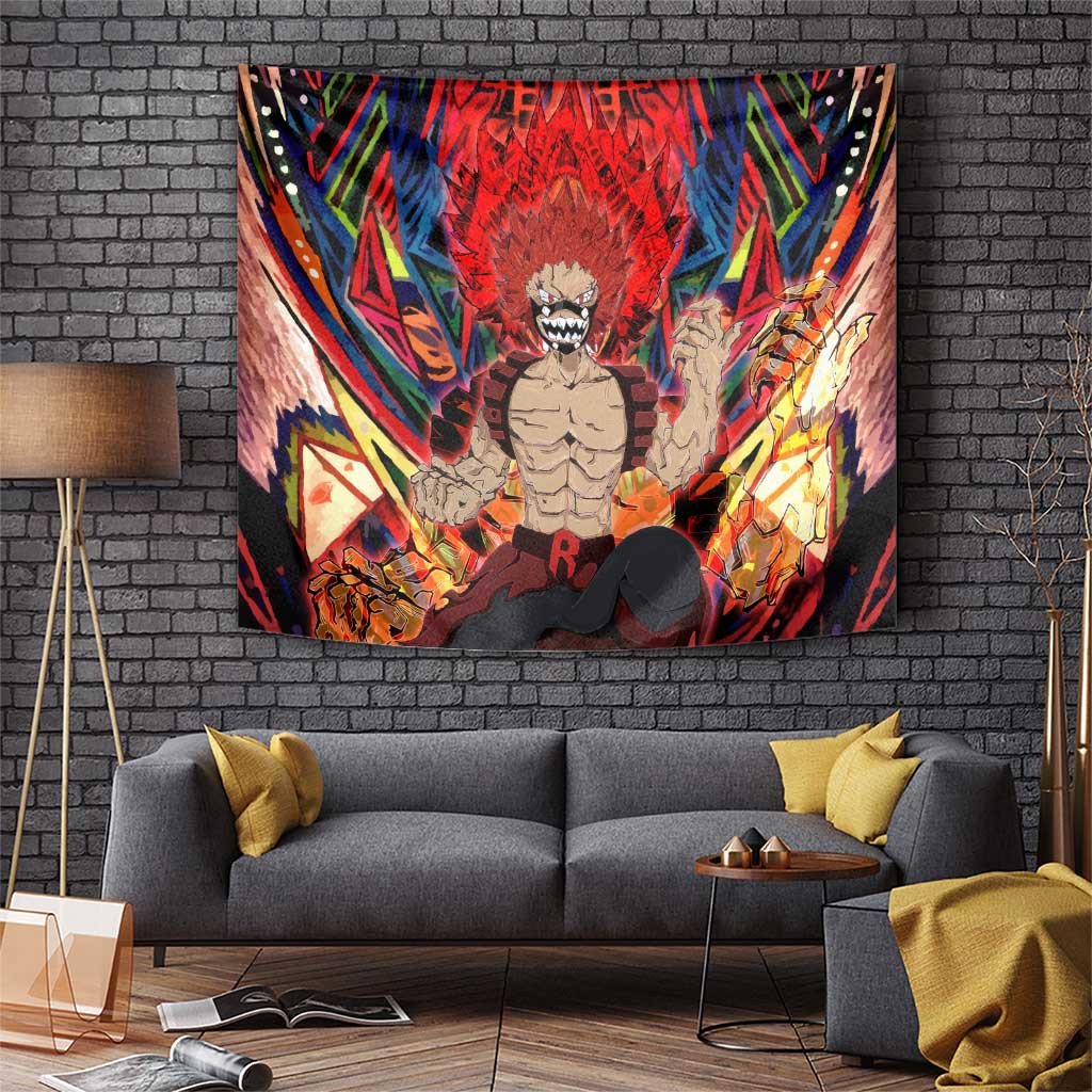 Eijiro Kirishima My Hero Academia Tapestry With Tribal Fire Burst Vibes