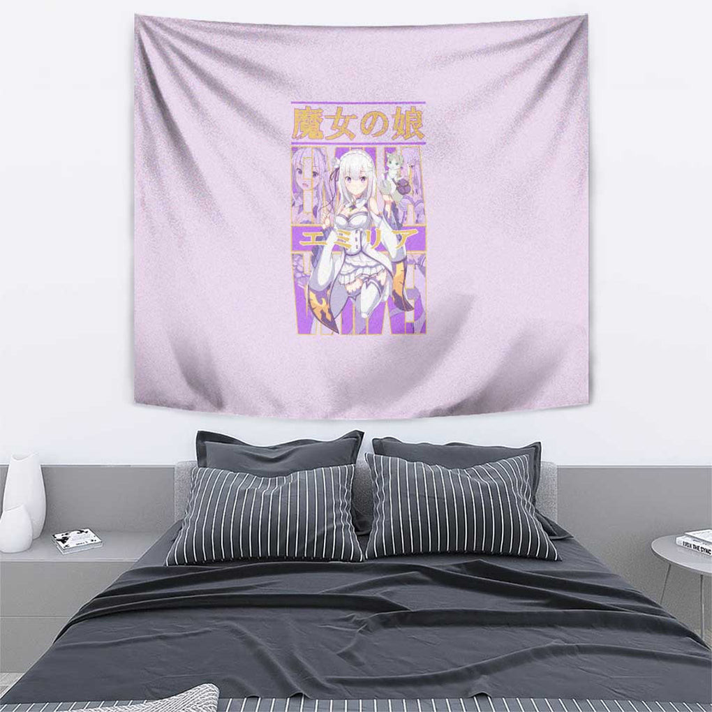 Emilia Re Zero Tapestry Anime Style