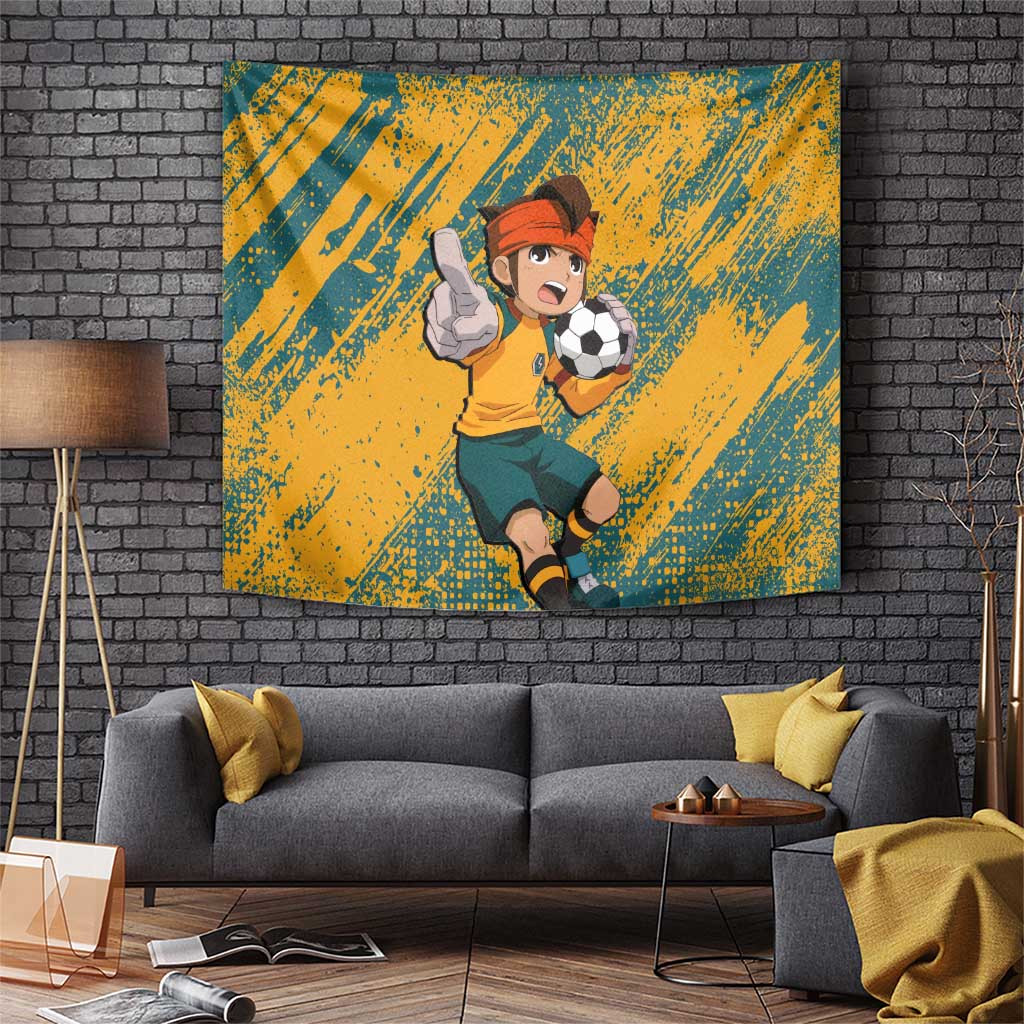 Endou Mamoru Inazuma Eleven Goalkeeper Tapestry In Action Pose Anime Style