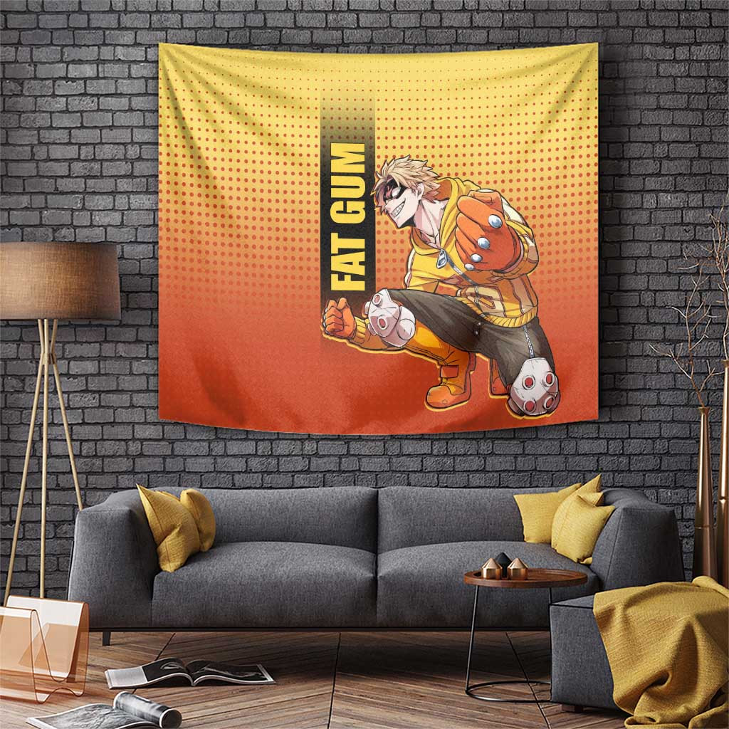 Fat Gum My Hero Academia Tapestry Taishiro Toyomitsu Bold Yellow Comic Style