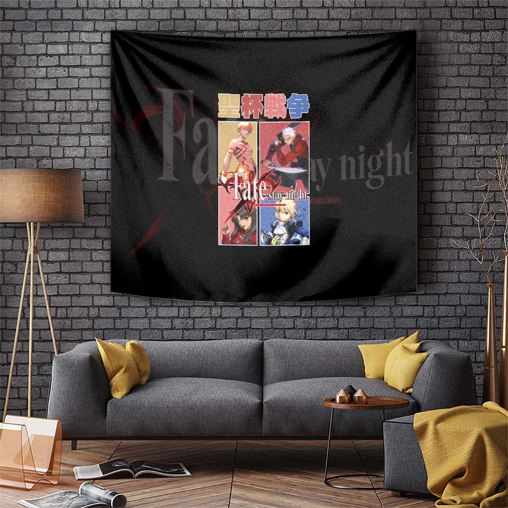 Fate Stay Night Ensemble Tapestry With Classic Holy Grail War Design