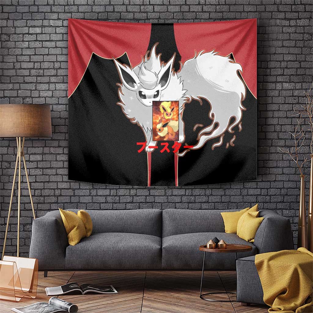 Flareon Tapestry With Crimson Flame Fire Evolution Spark