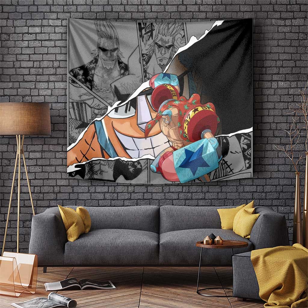 Franky One Piece Tapestry With Mechanical Design And Shipwright Cyborg Theme