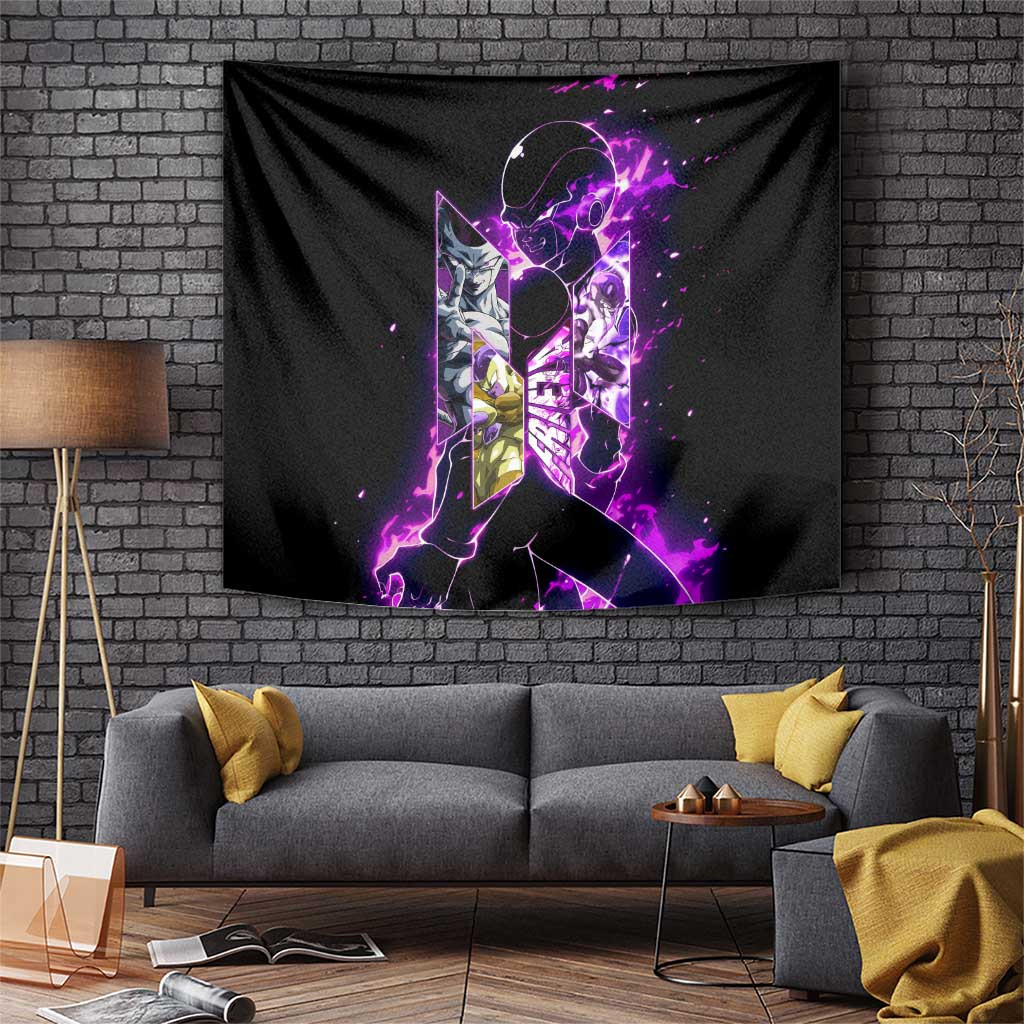 Frieza Dragon Ball Tapestry With Purple Aura Power Design Dragon Ball Villain Anime