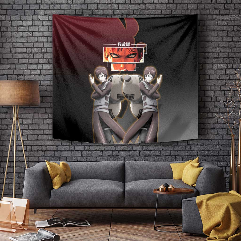 Gaara Naruto Tapestry With Crimson Sand Cyclone Desert Cloak Theme