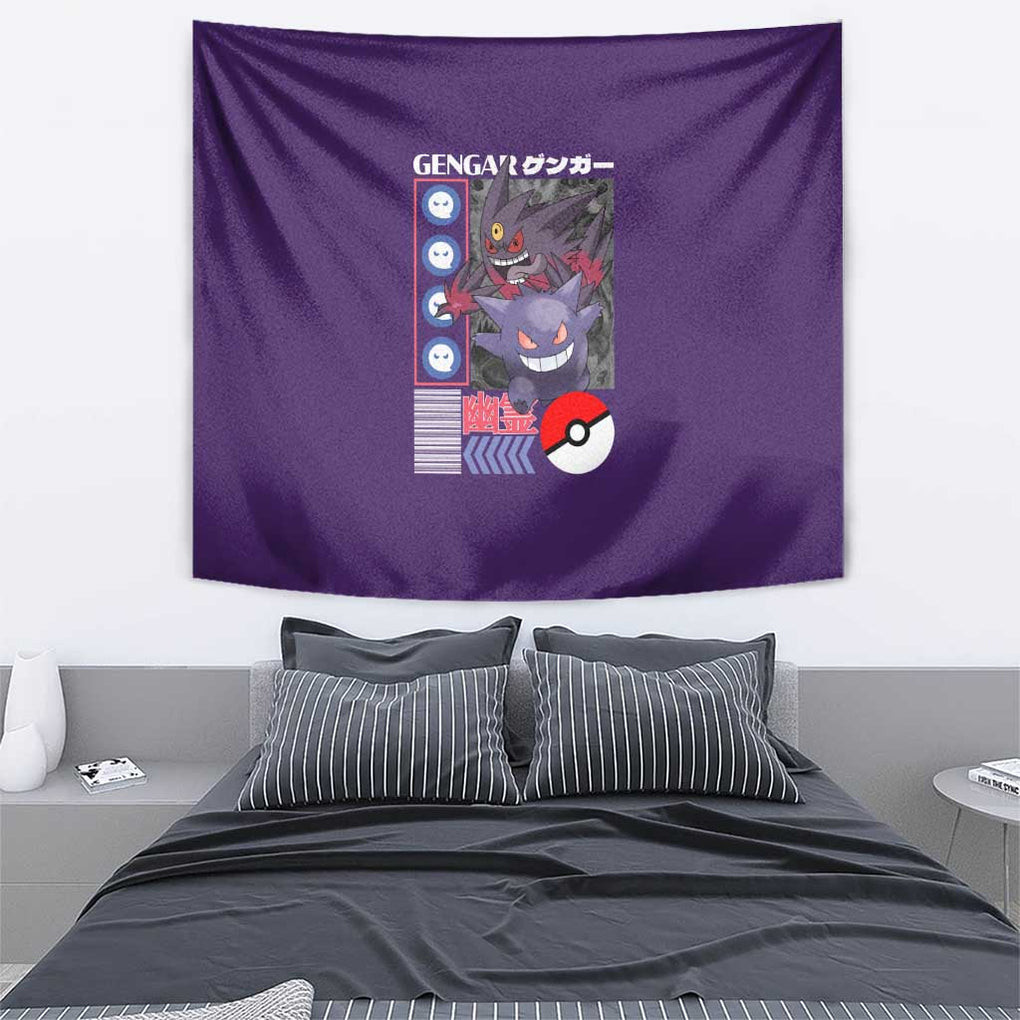 Gengar V3 Pokemon Tapestry Anime Style