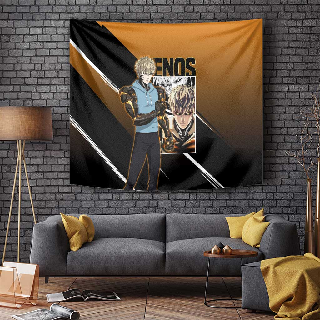 Genos Gold And Black Anime Tapestry One Punch Man Cyborg Hero Human Soul Design