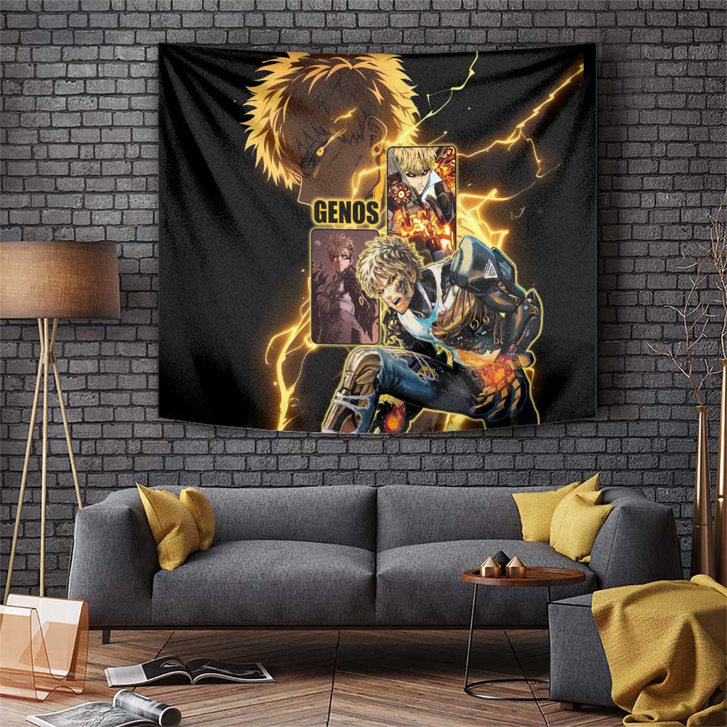 Genos One Punch Man Tapestry With Cyborg Hero Anime