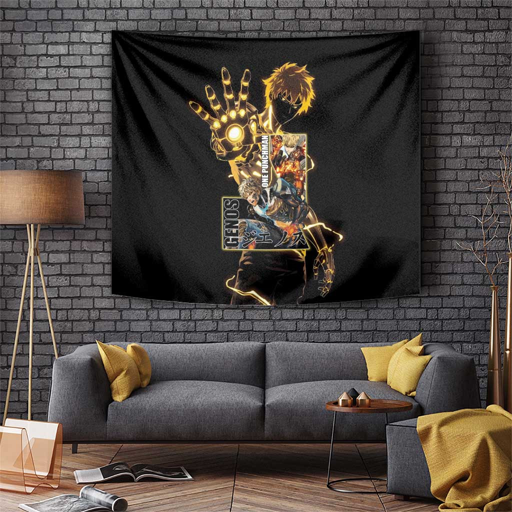 Genos One Punch Man Tapestry With Cyborg Power Hand Design One Punch Man Anime