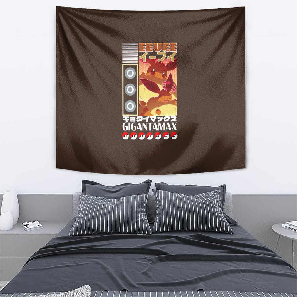 Gigantamax Eevee Pokemon Tapestry Anime Style