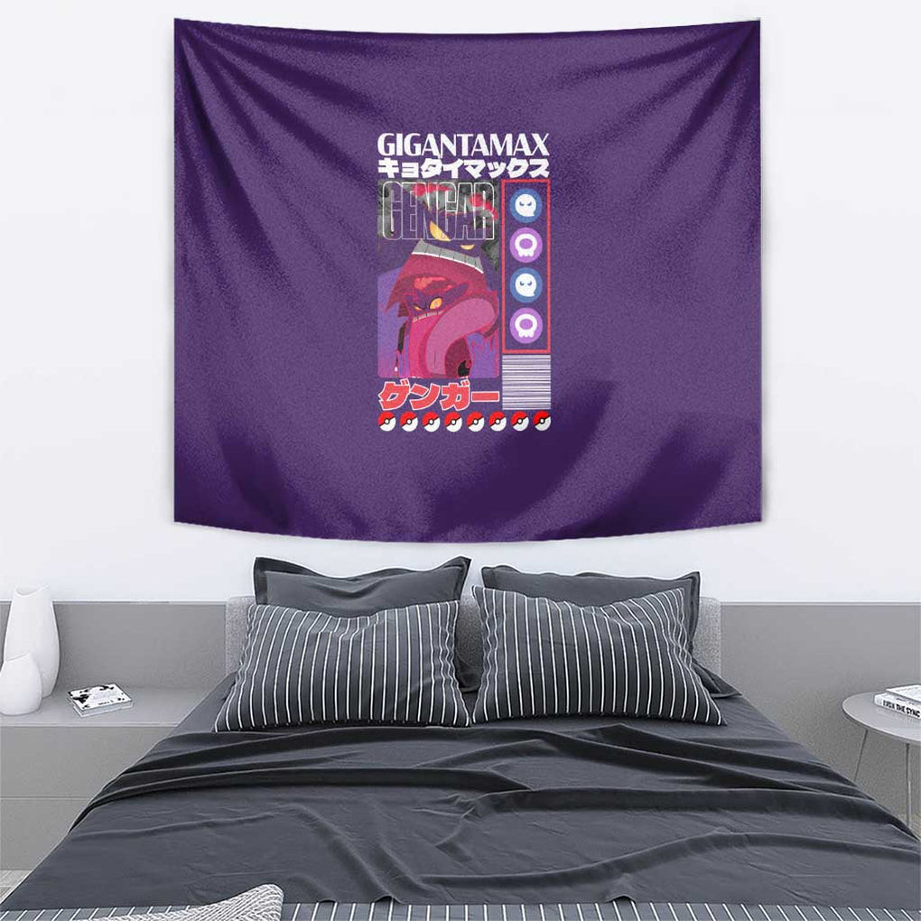 Gigantamax Gengar Pokemon Tapestry Anime Style