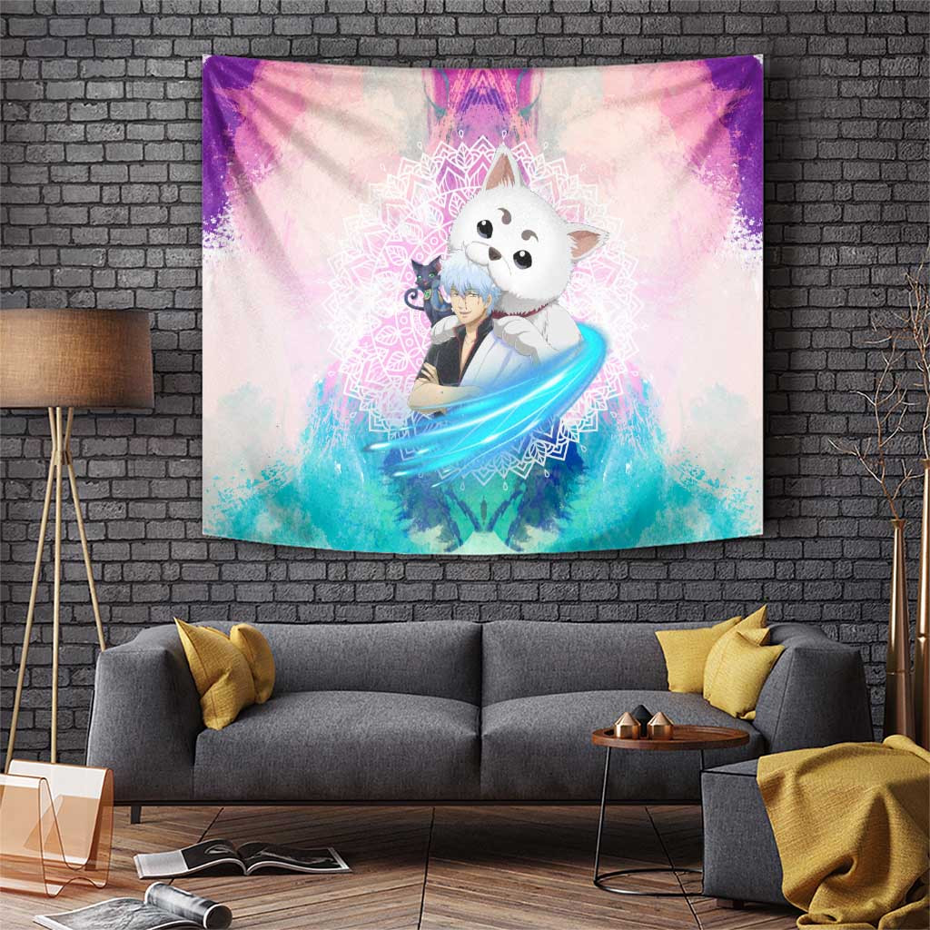 Gintoki And Sadaharu Gintama Tapestry With Pastel Spirit Guardian Vibe