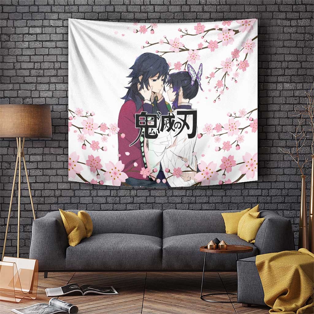 Giyu And Kocho Valentine Demon Slayer Tapestry Serene Hashira Pair Japan Anime Style