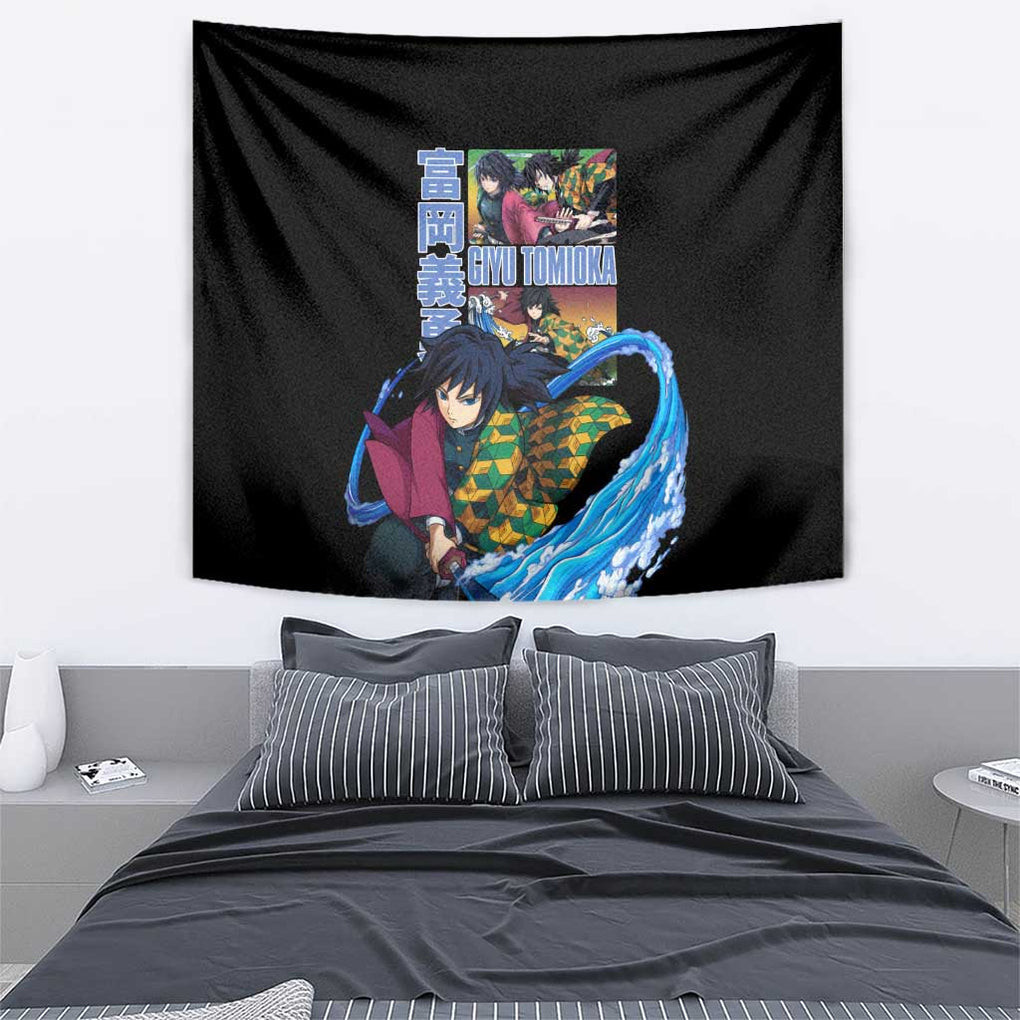 Giyu Tomioka V3 Demon Slayer Tapestry Anime Style