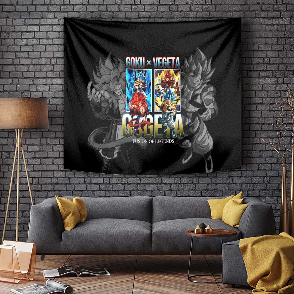 Gogeta Fusion Tapestry With Goku And Vegeta Power Multiplied Design
