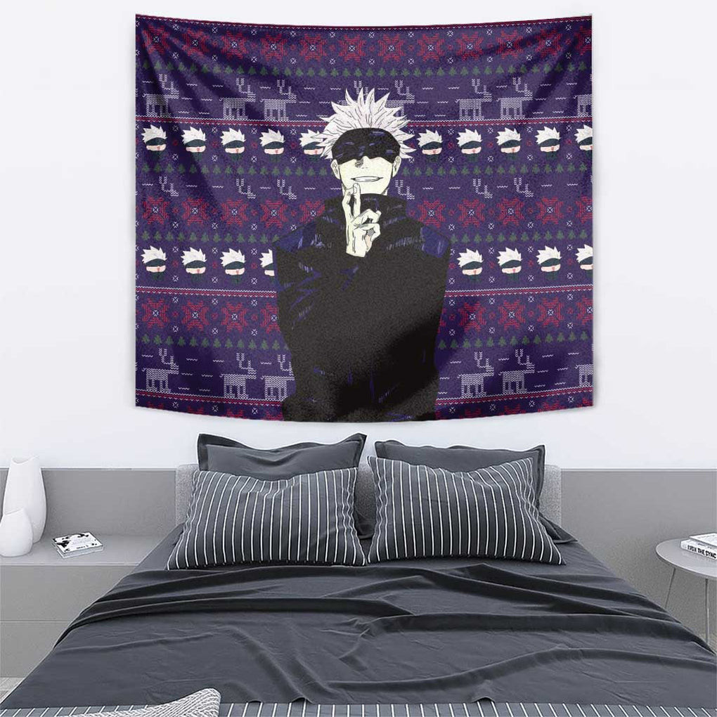 Gojo Satoru Ugly Christmas Jujutsu Kaisen Tapestry Anime Mix Christmas Style