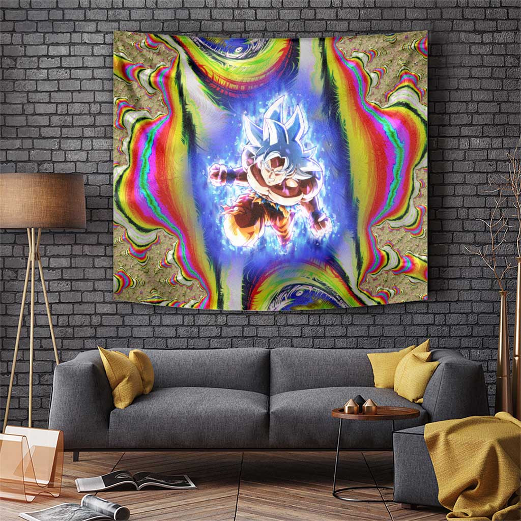 Goku Dragon Ball Tapestry With Ultra Instinct Cosmic Aura