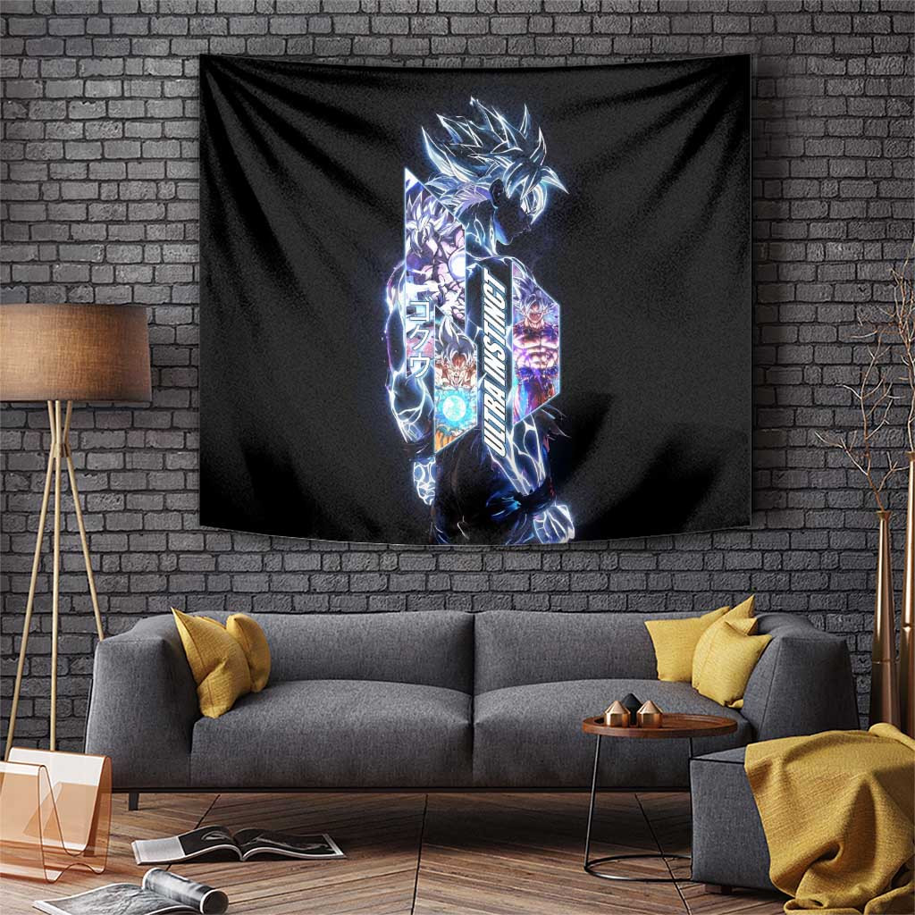 Goku Ultra Instinct Dragon Ball Super Tapestry With Electric Aura And Mastered Form