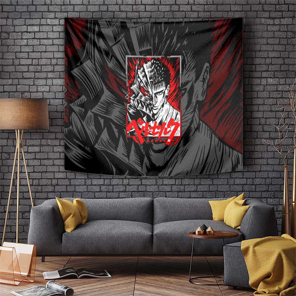 Guts Berserk Dark Swordsman Tapestry With Giant Blade Anime Style