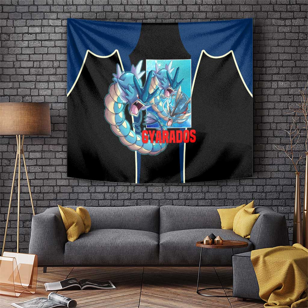 Gyarados Blue Anime Tapestry With Dragon Serpent Design And Water Type Energy