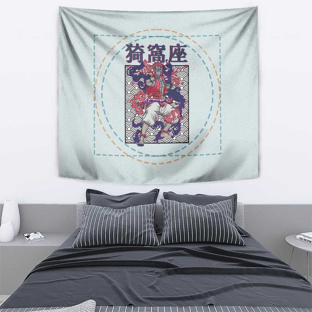 Hakuji Akaza Demon Slayer Tapestry Anime Style