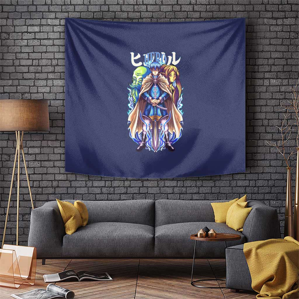 Himmel Frieren Beyond Journeys End Tapestry With Heroic Pose In Japan Anime Style