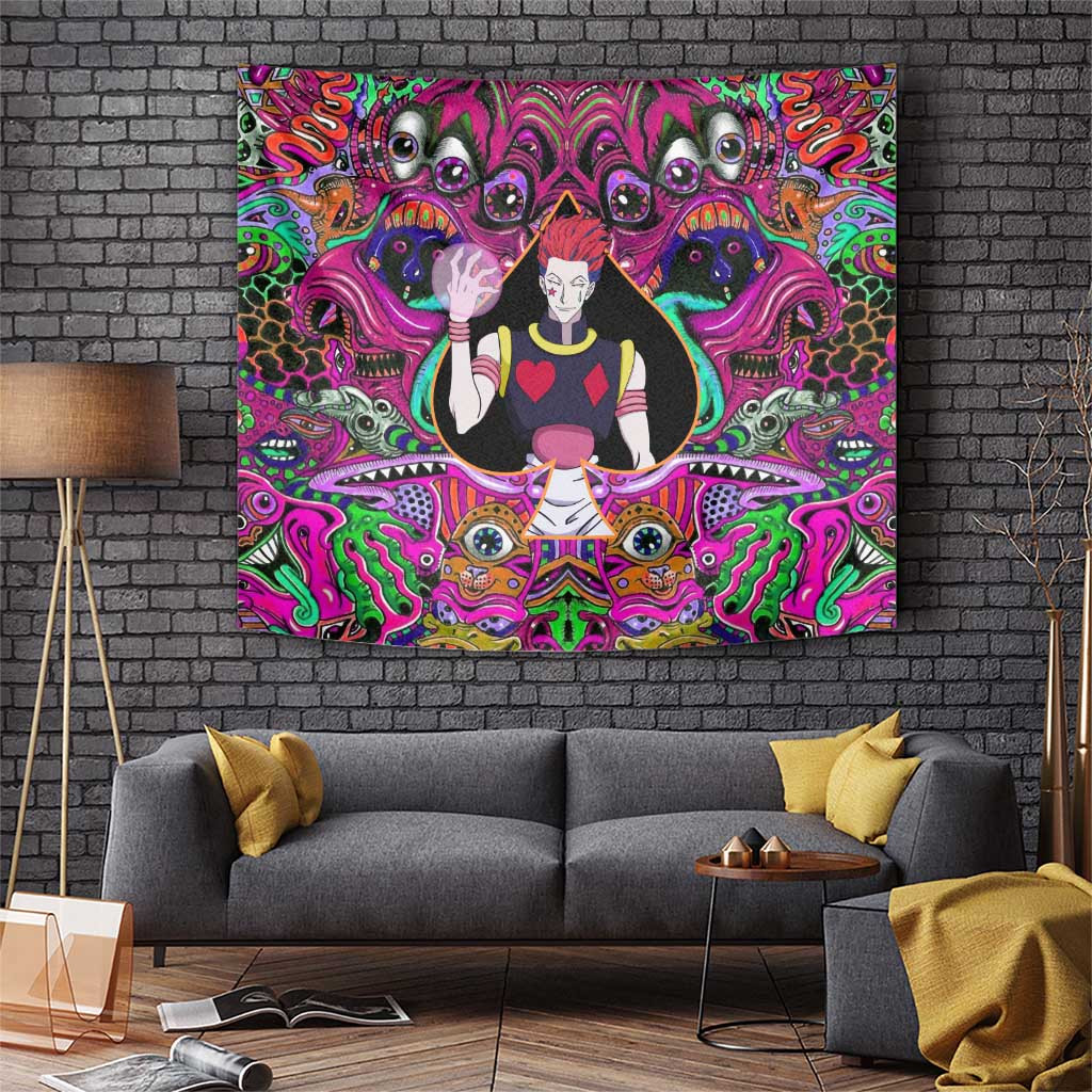 Hisoka Hunter X Hunter Tapestry With Psychedelic Eye Chaos Theme