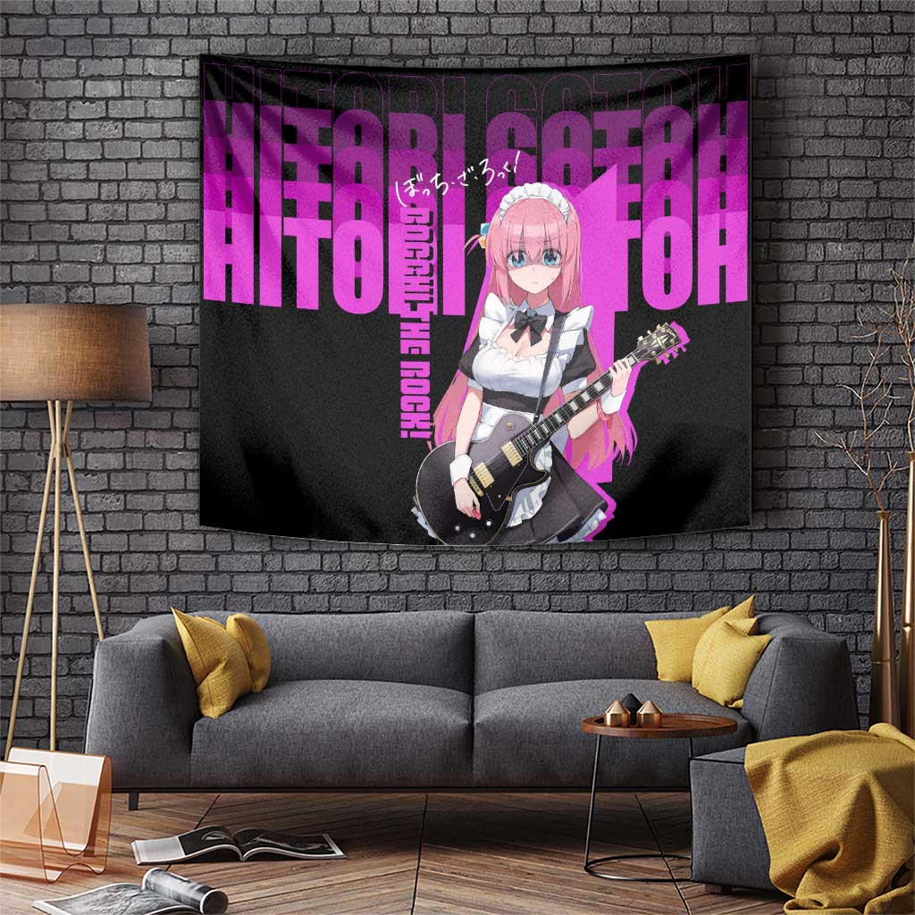 Hitori Gotoh Bocchi The Rock Shy Guitarist Tapestry In Awkward Stage Moment Anime Style